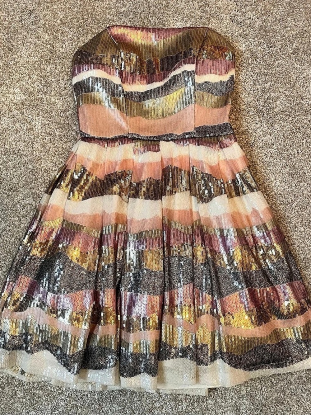 B. Darlin Strapless Sequin Party Dress – Size 3/4